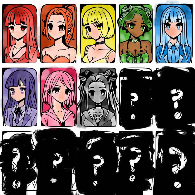 girls that look diffrent anime