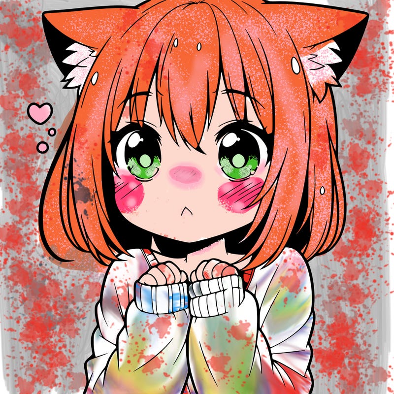shy anime catgirl