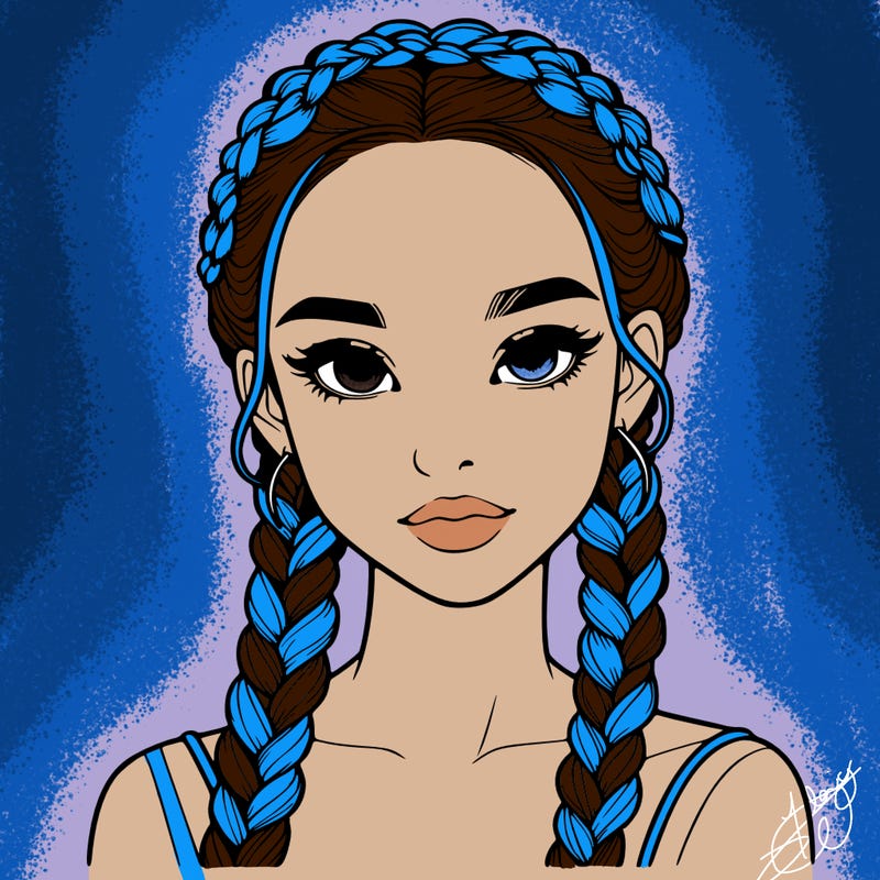 realistic girl with braids