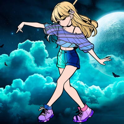 realistic girl danceing