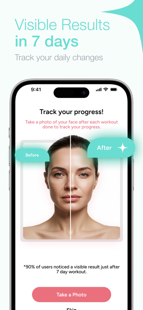 Face Yoga - Face Exercises - Split screen showing before and after anti aging results from face yoga exercises