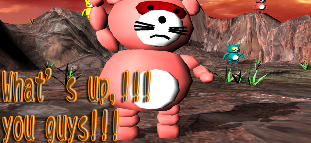 Guerrier 3D rose de la tribu Tanuu debout dans un paysage désertique rocheux.