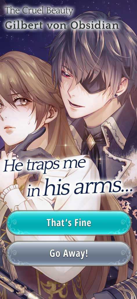 Interaktive Dialogauswahl mit Gilbert von Obsidian im Ikemen Prince Otome Game