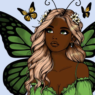 butterfly fairy realistic girl
