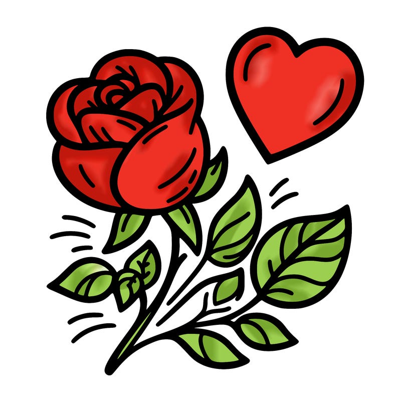 rose and heart