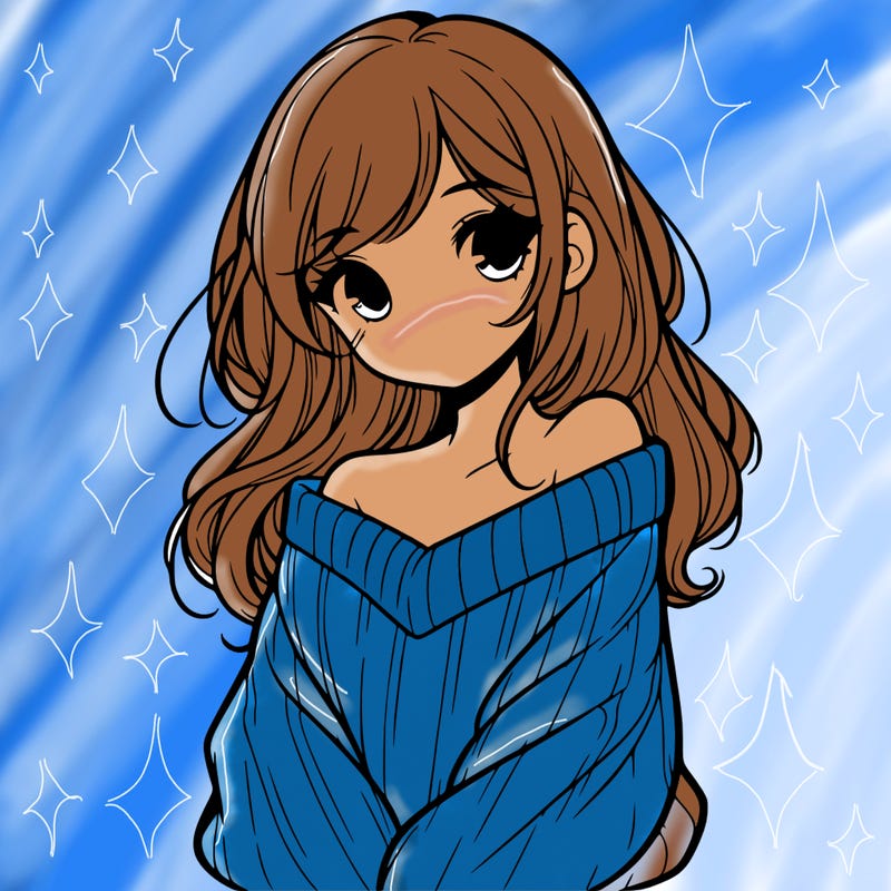 shy pretty girl wearing a sweater that is falling off one shoulder portrait