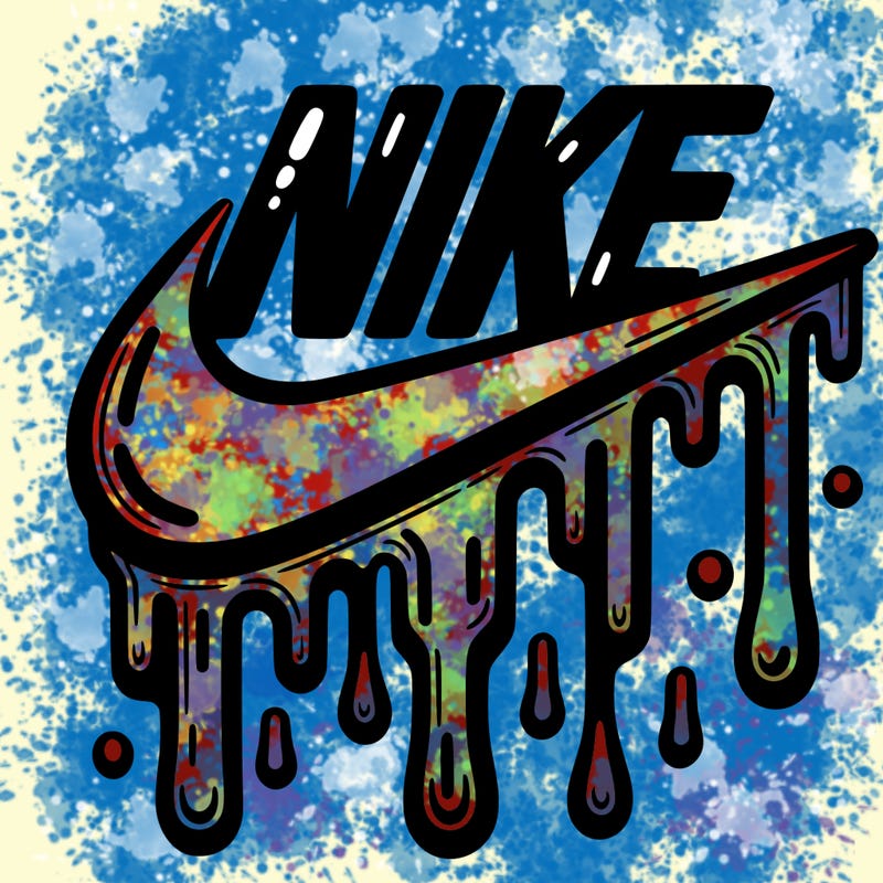 dripping nike logo