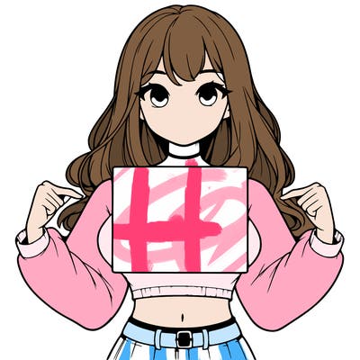 girl holding a blank sign in a long sleeve crop top