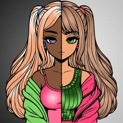 realistic girl split