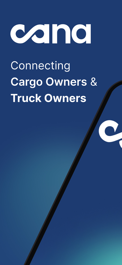 Sana Logistics - Sana Logistics app splash screen displaying the text Connecting Cargo Owners and Truck Owners