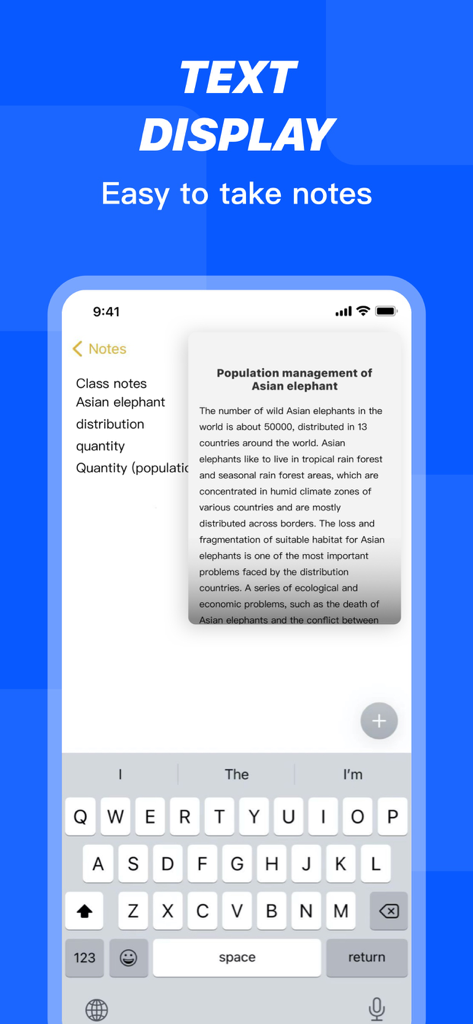PiP Splitware - Split Screen - iPhone screen showing a picture in picture text display pop up over a notes app for easy multitasking.