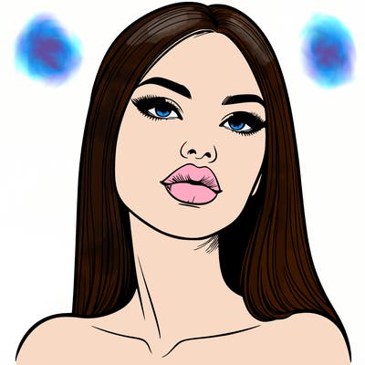 realistic woman with full lips