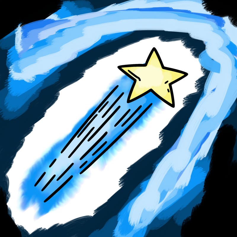 a shooting star in the sky