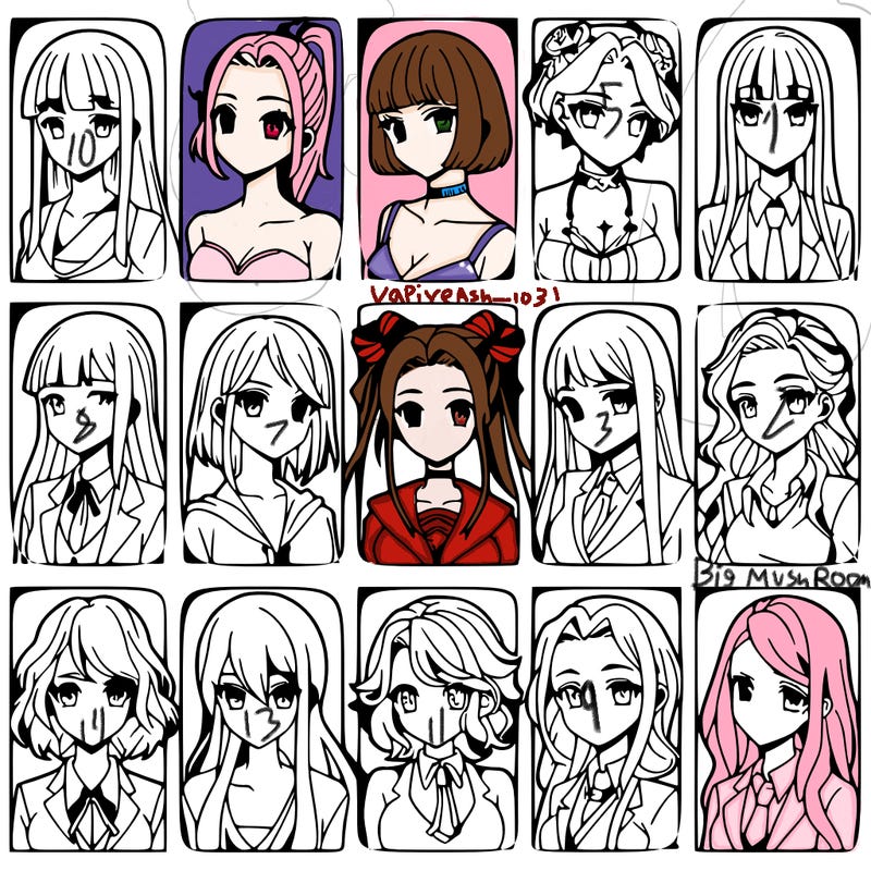 girls that look diffrent anime