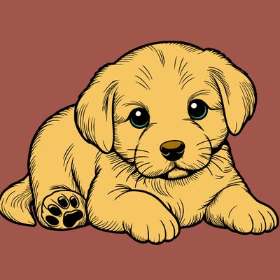 a cute realistic puppy