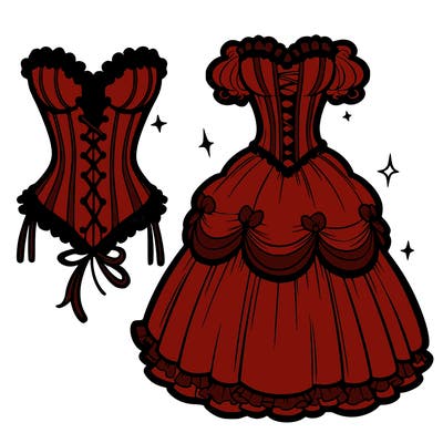corset and big dress