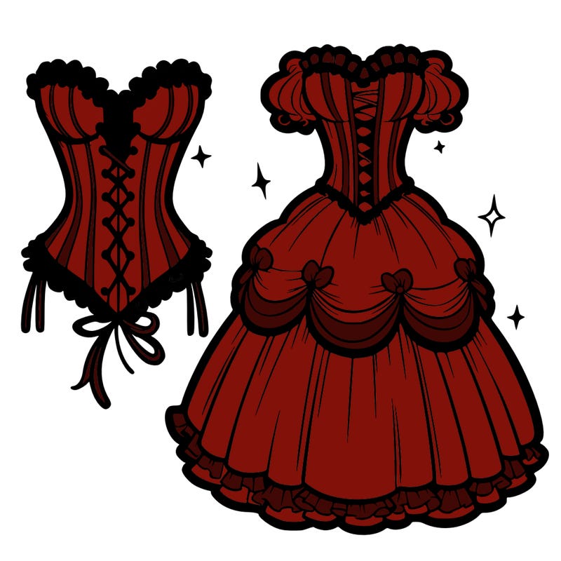 corset and big dress