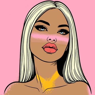 realistic woman with full lips