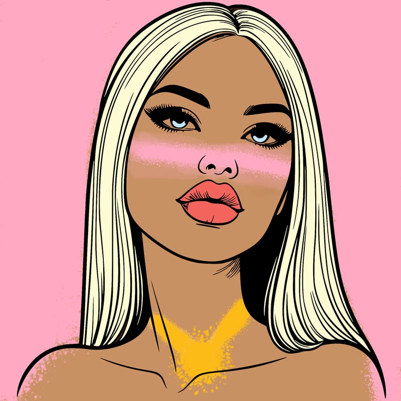 realistic woman with full lips