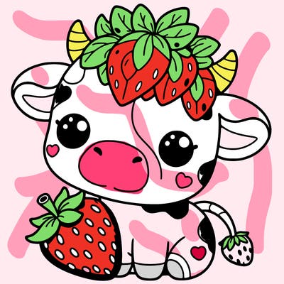 cute strawberry cow