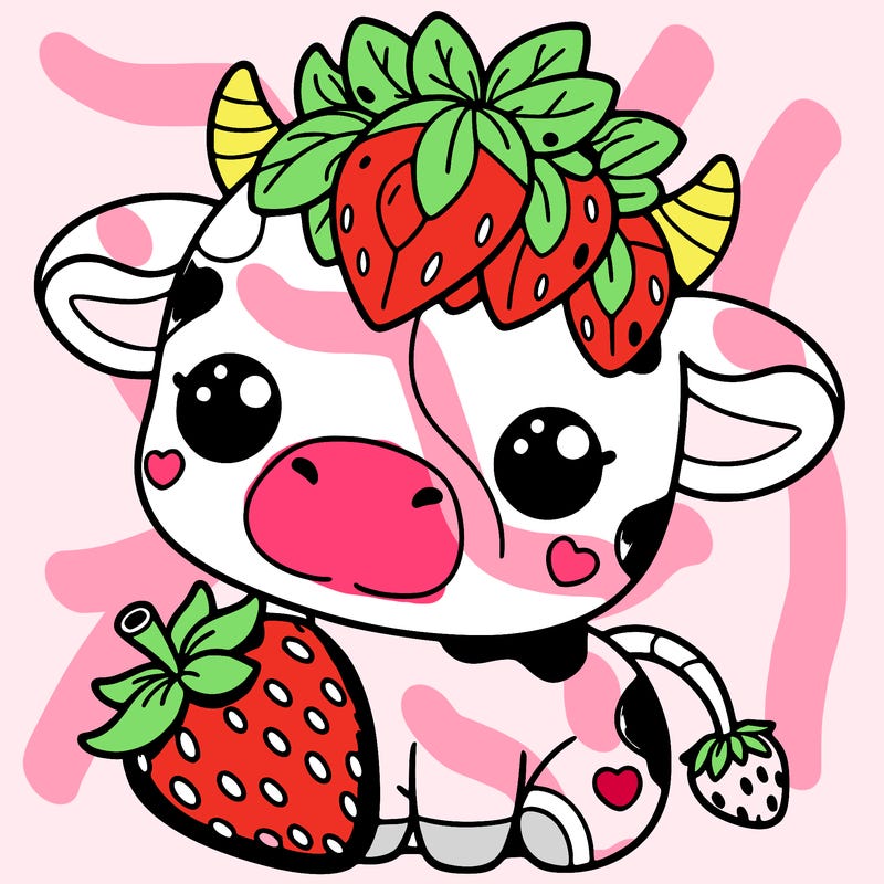 cute strawberry cow