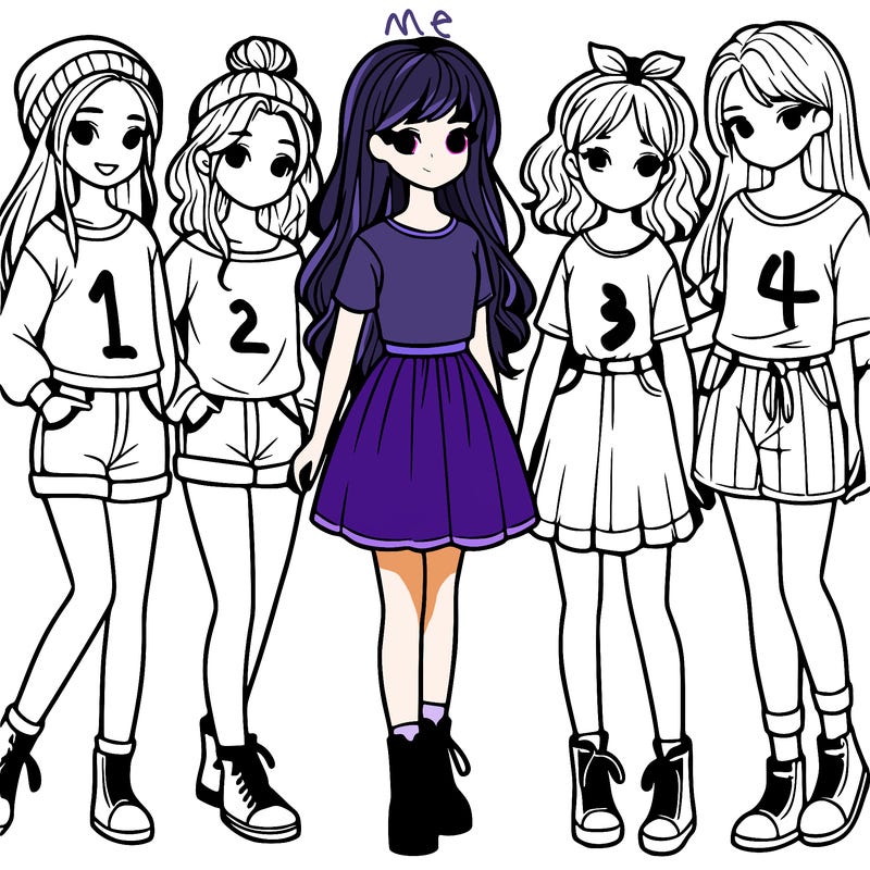 a group of five girls