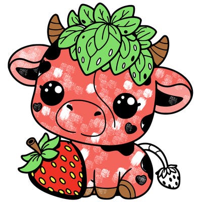 cute strawberry cow
