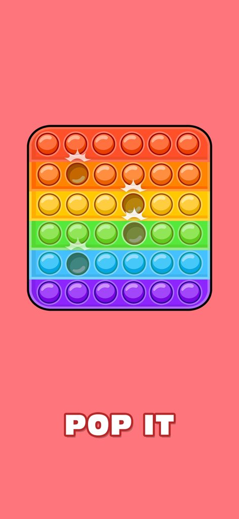 Un juguete antiestrés Pop It de color arcoíris en un fondo rosa de la aplicación 2 Player Games