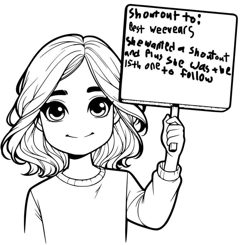 realistic girl holding up a sign