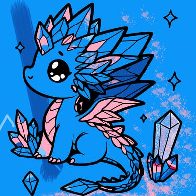 little cute crystal dragon