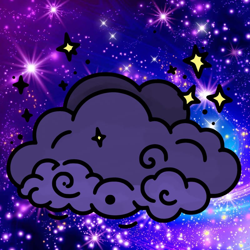 pink starry cloud sky