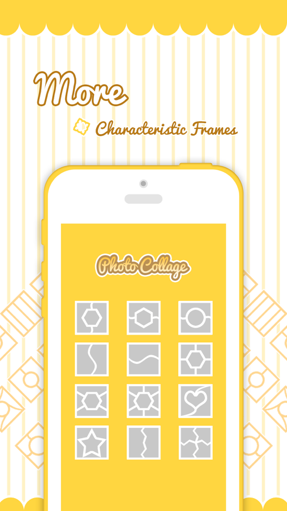 Pic-Frame Grid (Photo Collage Maker and Editor) - Selection of creative photo collage grid layouts and characteristic frames for social media.