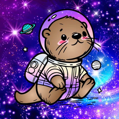 otter in a space suit