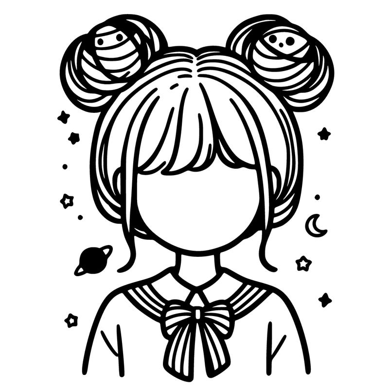 space buns on preppy girl