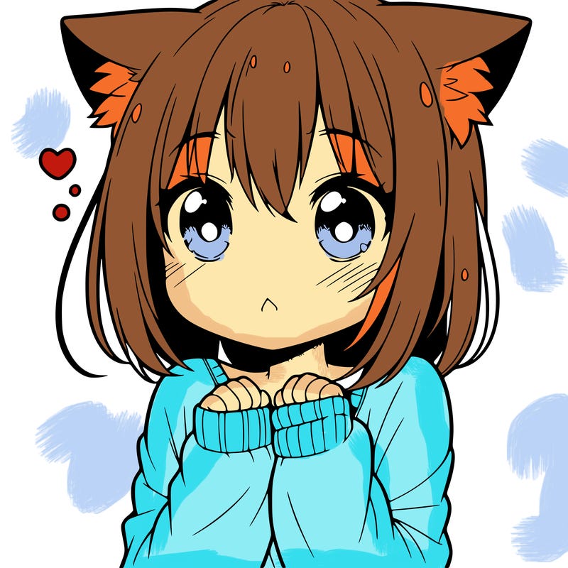 shy anime catgirl