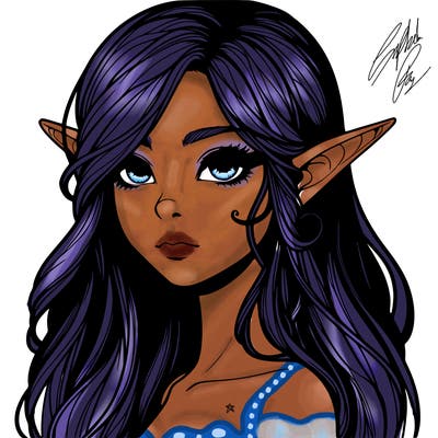 elf girl realistic dark fantasy