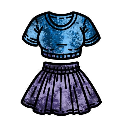 person wearing a skirt and crop top