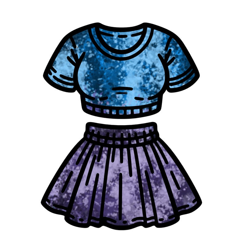 person wearing a skirt and crop top