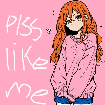 manga teen girl  in a sweater and baggy pants