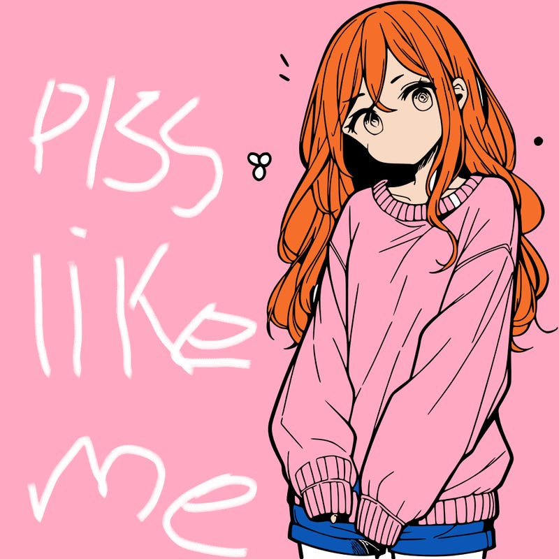manga teen girl  in a sweater and baggy pants