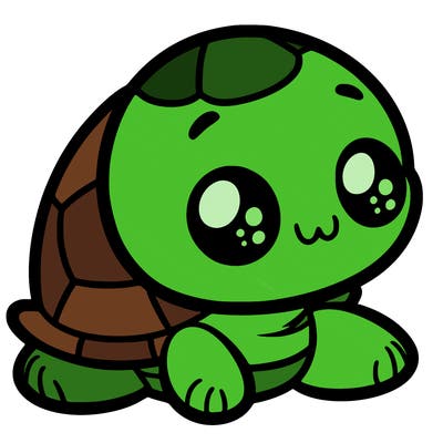 cute little animated turtle