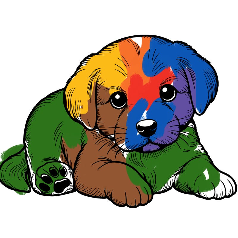 a cute realistic puppy