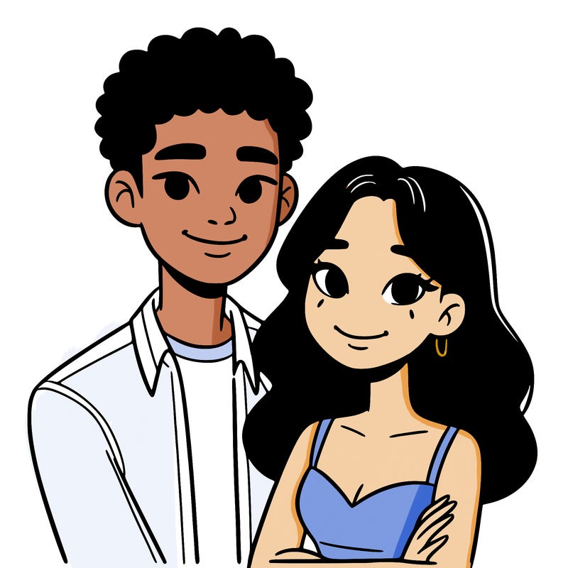 black woman and asian man couple