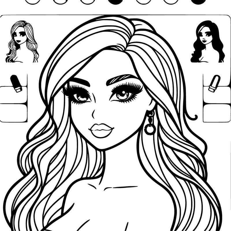 very very beautiful girl long hair makeup