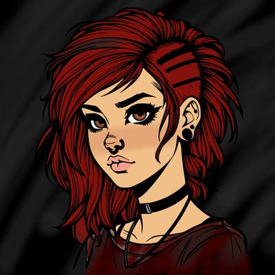 realistic punk style girl