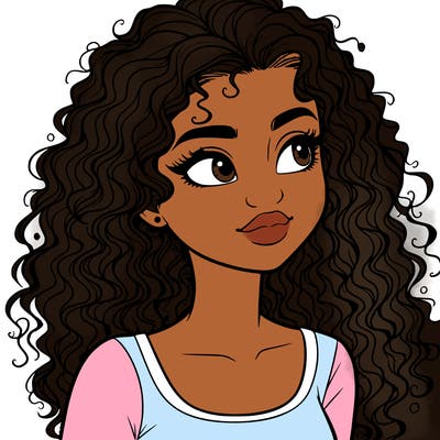 realistic girl with curly hair