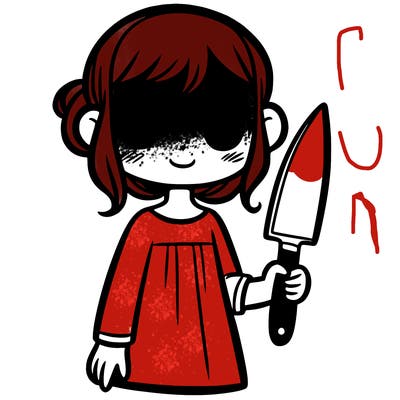 girl with knife