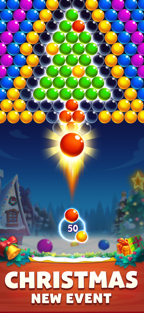 Bubble Viking Pop - Bubble Viking Pop Christmas event featuring holiday themed bubble shooter gameplay.