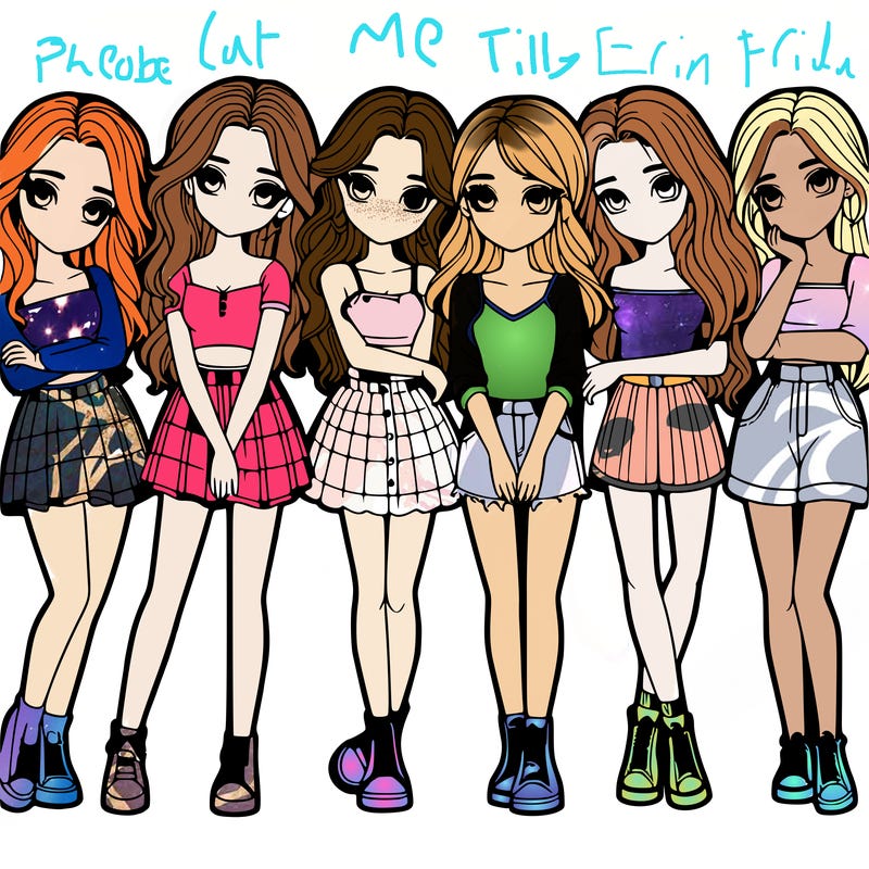 a group of girls realistic