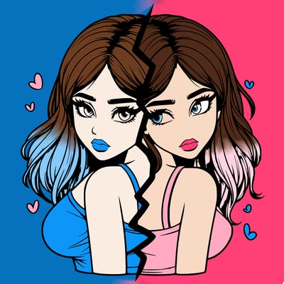 realistic girl split